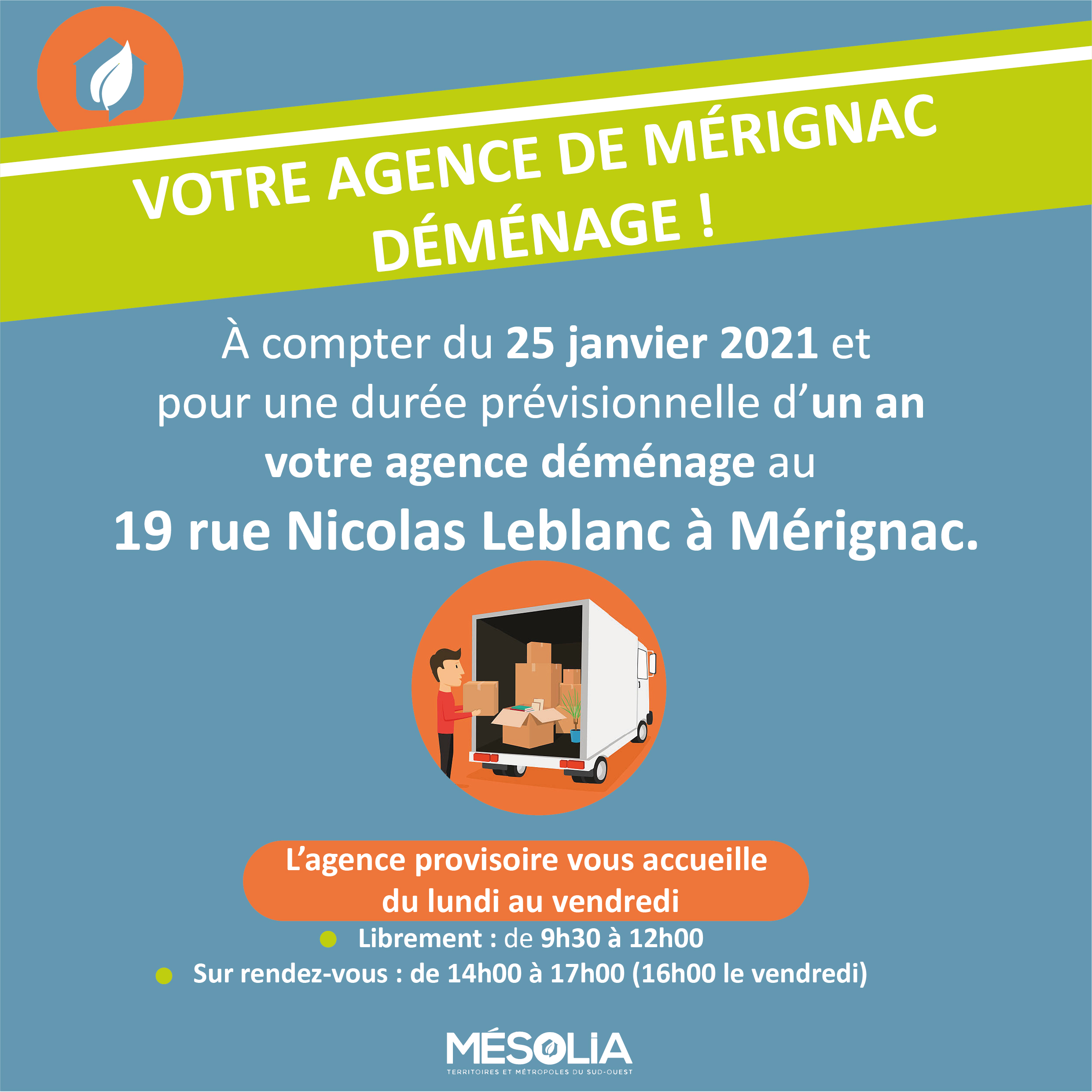 Affiche déménagement Mérignac